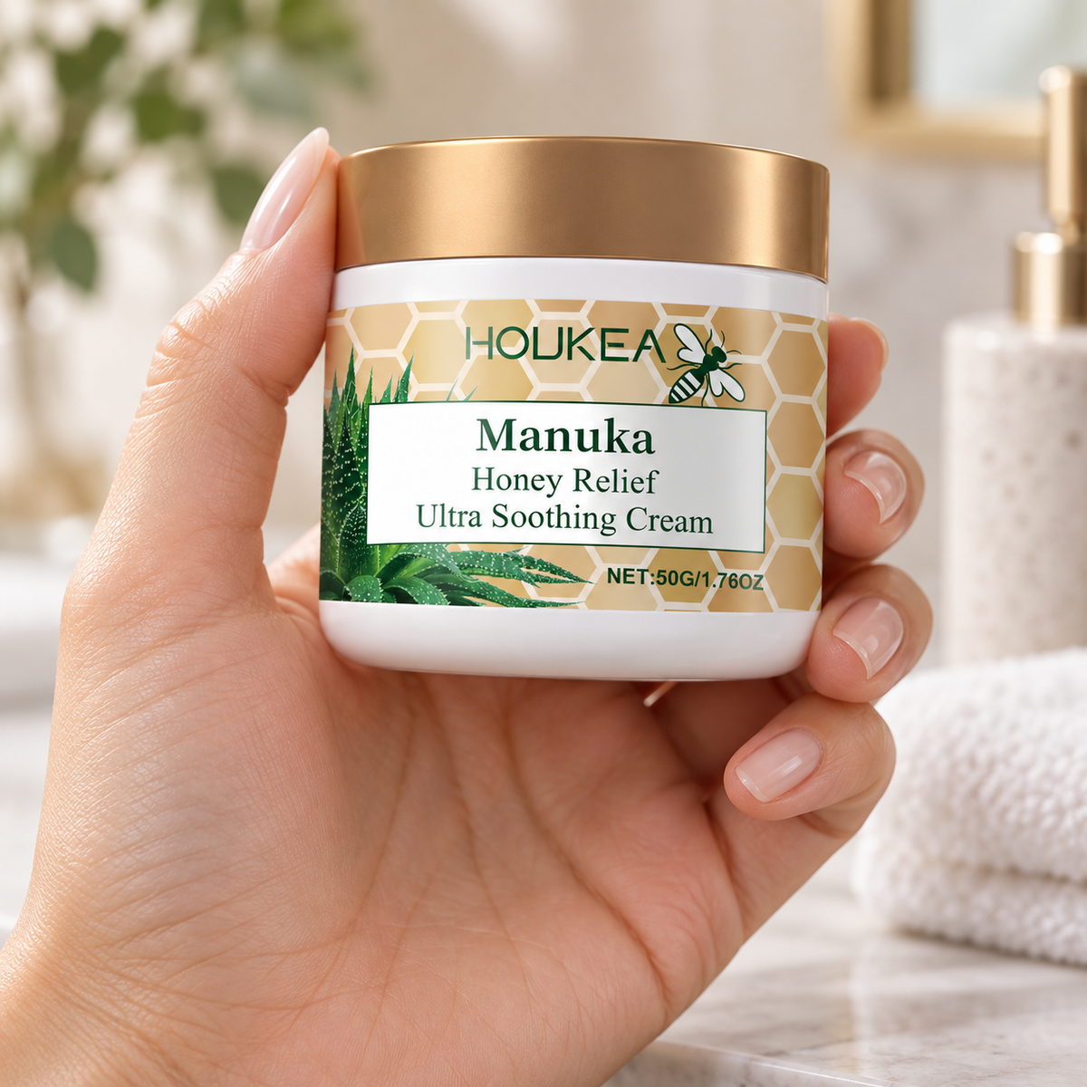 Crema Corporal Hidratante y Calmante con Miel de Manuka y Aloe Vera 50g