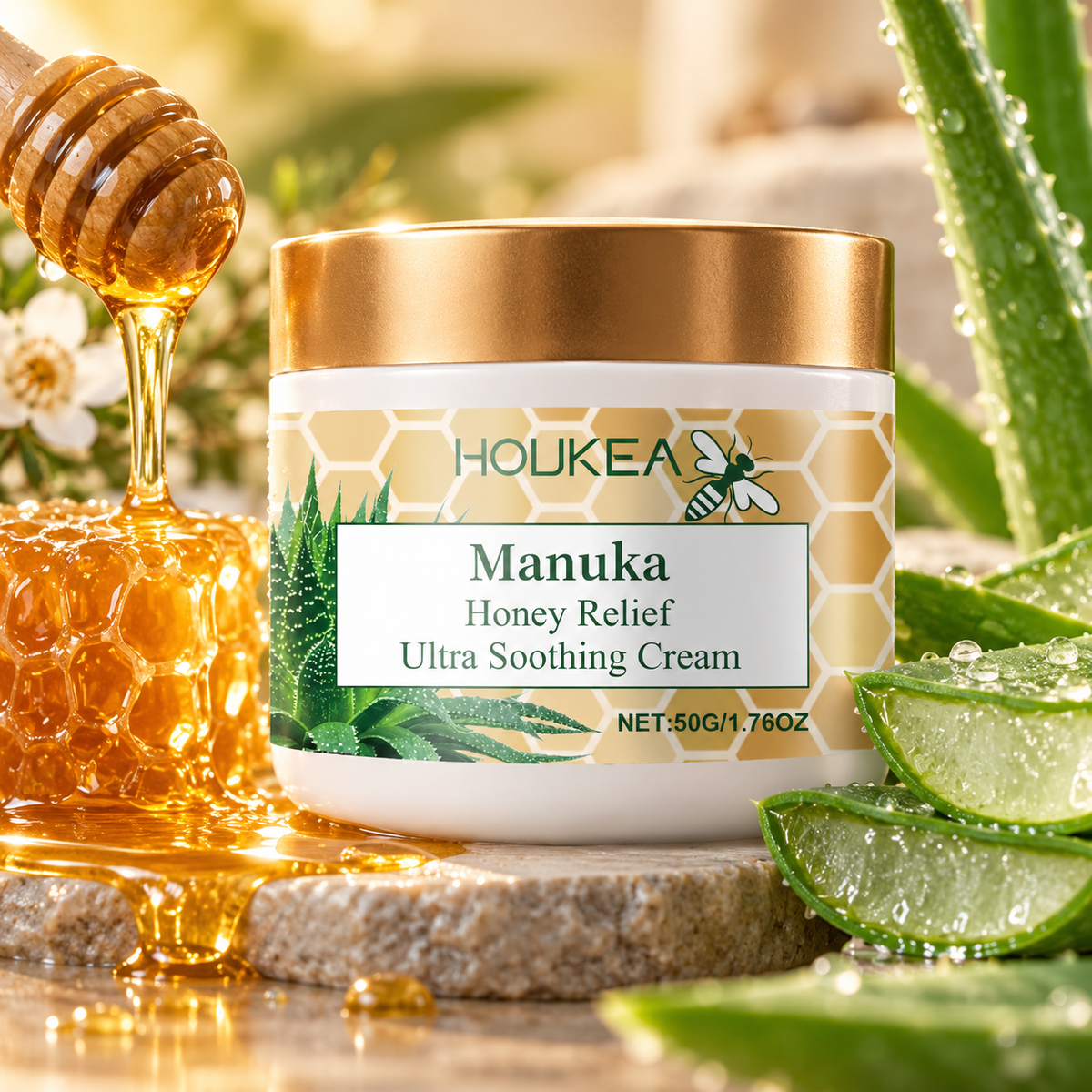 Crema Corporal Hidratante y Calmante con Miel de Manuka y Aloe Vera 50g